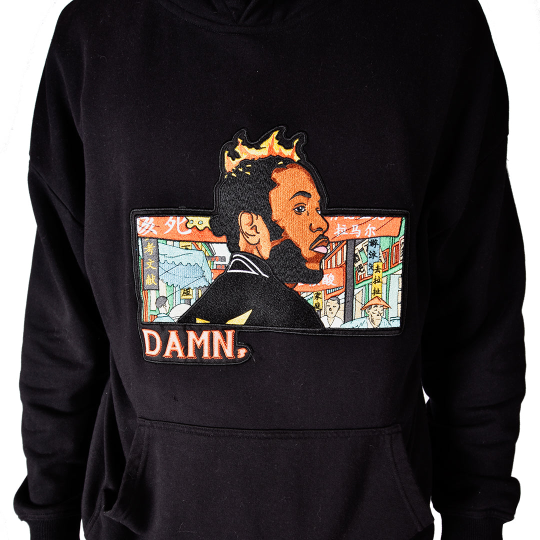 "DAMN" Kung Fu Kenny Embroidered Hoodie - AKARTS Comics