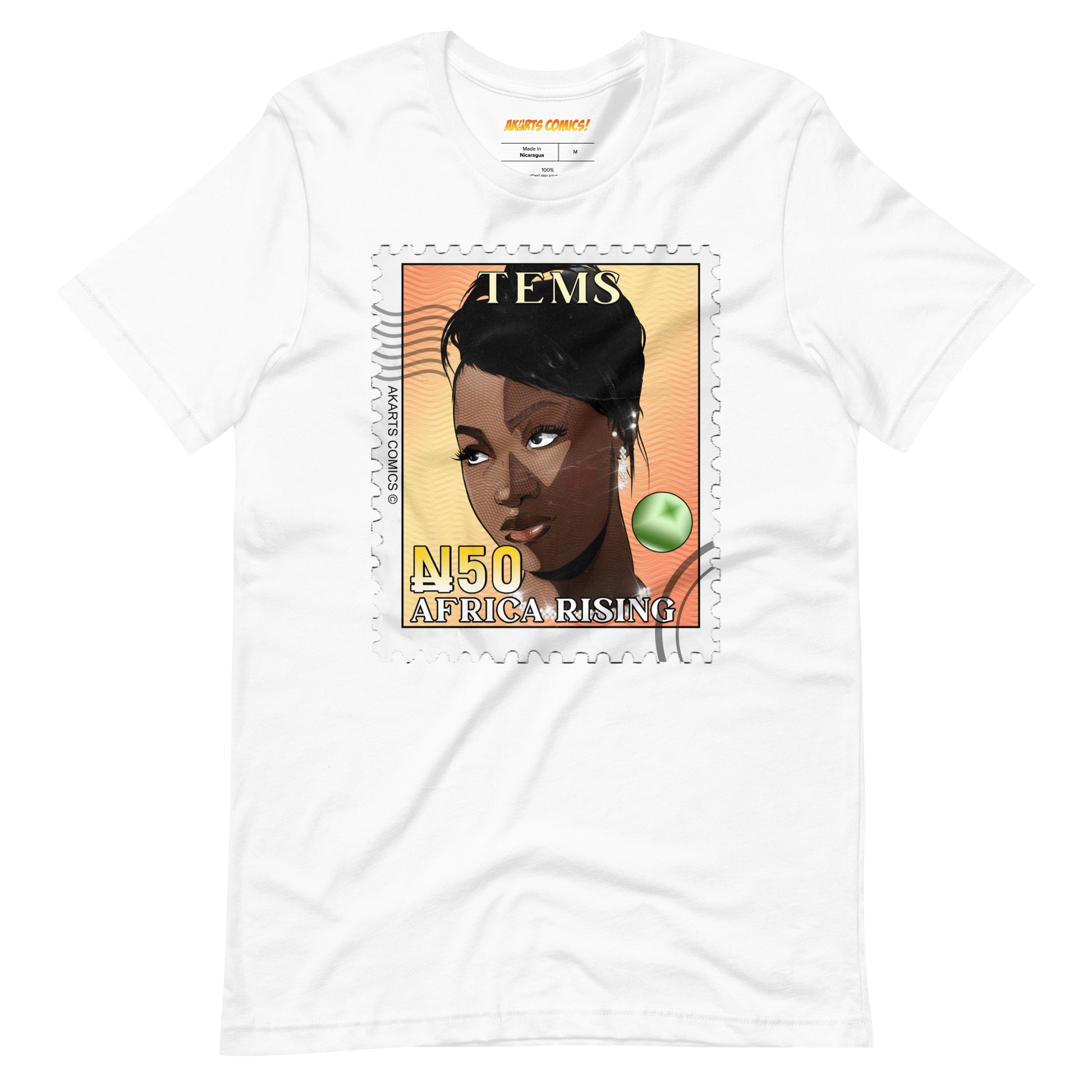 Tems Africa Rising Stamp T-Shirt - AKARTS Comics